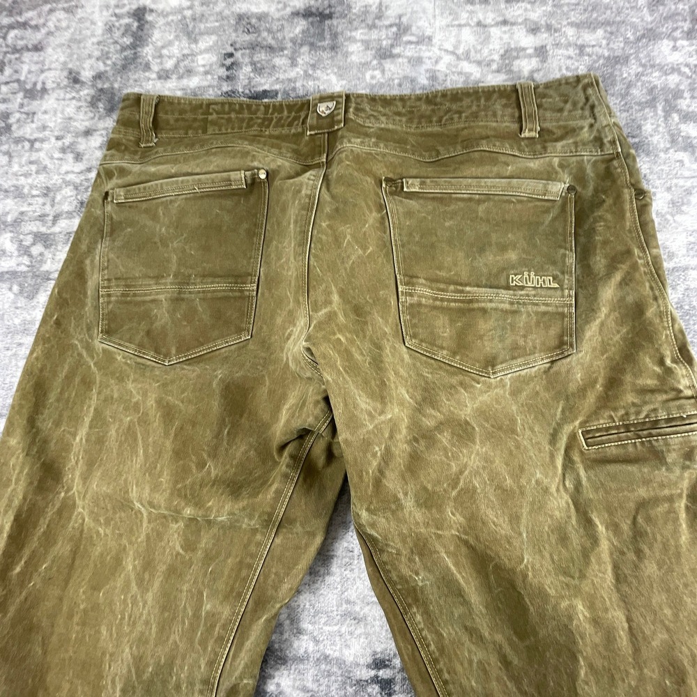 Kuhl Mens 40x32 Ryder Pants Khaki Patina Dye Distressed Outdoor Hiking Workwear - Picture 13 of 16